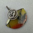 Olleandra - wisiorek z opalem w oksydowanym srebrze (wire-wrapping)