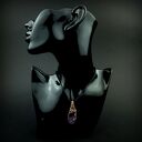 Wisiorek z fioletowym agatem w miedzianej oprawie wire wrapping