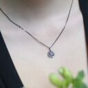 Zawieszka srebrna - Oksydowana róża mała