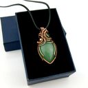 Wisiorek z awenturynem - miedziana oprawa wire wrapping