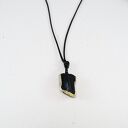 Surowy turmalin No 1 - wisiorek handmade na czarnym sznurku