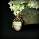 Krzemień pasiasty wisiorek wire wrapping