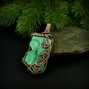 Dwustronny wisior z malachitem