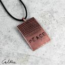 Peace - miedziany wisiorek na sznurku (2011-03) OOAK