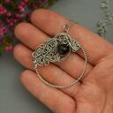 Wisiorek koło z obsydianem złocistym - rękodzieło wire wrapping