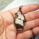 Kryształ górski m209 - miedziany wisiorek wire wrapping