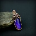Wisiorek z fioletowym agatem wire wrapping