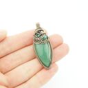 Wisiorek z zielonym agatem wire wrapping - rękodzieło