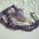 Naszyjnik z surowym ametystem beading - handmade Samantha