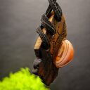 Wisiorek „Wierzbowy Karneol” - pirografia w drewnie, handmade