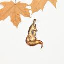 Zawieszka srebrna z liskiem brązowym