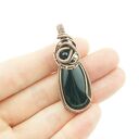 Wisiorek z onyksem - miedziany wire wrapping i hematyt