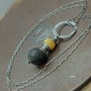 Bursztyny dwa na kole - wisior