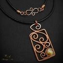 Jadeit w miedzi - wisiorek wire wrapping