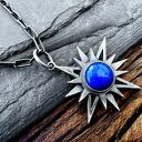 Duży, srebrny Gwiazda Wenus z lapisem lazuli 12 mm