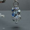 Kryształ górski -niebieski wisiorek 06