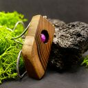 „Akacja Magentowa” - kobiecość zaklęta w drewnie i kamieniu - agat, handmade, prezent