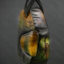 Wisiorek drzewo owocowe i tygrysie oko - pirografia, handmade, biżuteria, dla niej, biżuteria z drewna