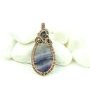Wisiorek z fluorytem - wire wrapping z ametystem i hematytami