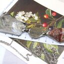 Długi wisiorek z łańcuszkiem kryształowo-ceglasty - technika Tiffany