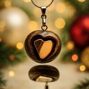 Wisiorek - Serce z Gór Świętokrzyskich - duszą i historią, pirografia, krzemień