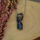 Naszyjnik Talizman z kwarcu tytanowego Aura - wire wrapping i stal chirurgiczna