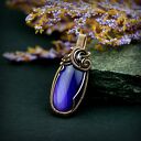 Wisiorek z fioletowym agatem wire wrapping