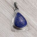 Lapis lazuli i srebro 925/999 - ręcznie robiony wisiorek