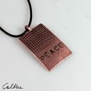 Peace - miedziany wisiorek na sznurku (2011-03) OOAK