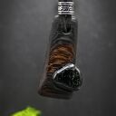 Naszyjnik wisiorek Turmalin i Wenge, pirografia, wood Jewellery, dla niej, upominek