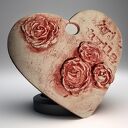 Duży ceramiczny wisior serce z sentencją „Żyj chwilą”