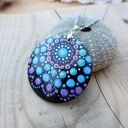 Wisiorek Purple Dream - Dot Painting na srebrnym łańcuszku