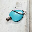 Howlit Serce M293 - turkusowy wisiorek wire wrapping z miedzi