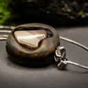 Wisiorek - Serce z Gór Świętokrzyskich - wisiorek z duszą i historią, pirografia, krzemień pasiasty