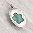 Malachit w oksydowanym srebrze wisior 1952a