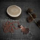 Wisior miedziany Liść Dębu - boho symbol siły i mądrości