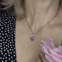 Szarotka mała szara - wisiorek srebrny