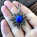 Duży, srebrny Gwiazda Wenus z lapisem lazuli 12 mm