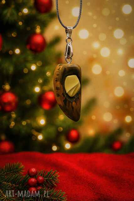 Wisiorek - Krzemień Pasiasty - biżuteria z duszą ziemi, pirografia, handmade, prezent