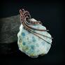 koral wisiorki wire wrapping fossil wisiorek