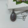 szare wisiorki agat wisiorek z agatem stal chirurgiczna wire wrapping