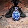 niebieskie wisiorki porcelanowa kamea rusałka wodna słowiańska lapis lazuli naszyjnik pleciony prezent na urodziny