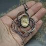 Kwarc z rutylem naszyjnik wire wrapping Lusutien - srebrny łańcuszek