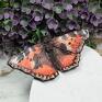 duży wisiorek motyl - w odcieniach pomarańczy i brązu naszyjnik z motylem