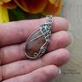 Agata Rozanska wisiorek kwarc truskawkowy - stal wire wrapping