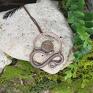 Metal Earth z wężem wisiorek wąż kwarc z rutylem #350 miedziany wisior