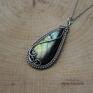 Wisiorek labradoryt, stal chirurgiczna, wire wrapping
