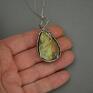 Agata Rozanska amulet wisiorek z labradorytem wire wrapping stal chirurgiczna