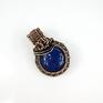 Blue Pearl Art wire wrapping wisiorek z lapis lazuli talizman biżuteria na prezent