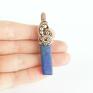 wisiorki: Wisiorek z lapis lazuli na prezent wire wrapping